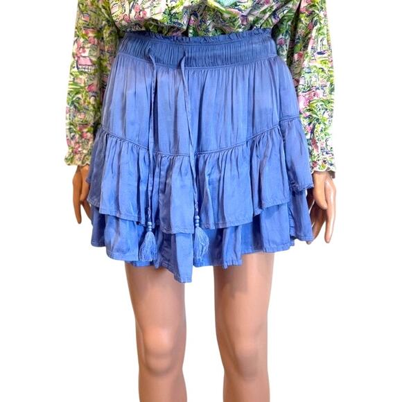 Aerie medium Sweet N Silky tiered ruffle mini skirt SK 3096 - Picture 8 of 11